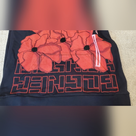 Women's Red Black Bogner Hooded Drawstring Oversized Ski Sweatshirt Small Flaw - Picture 9 of 11